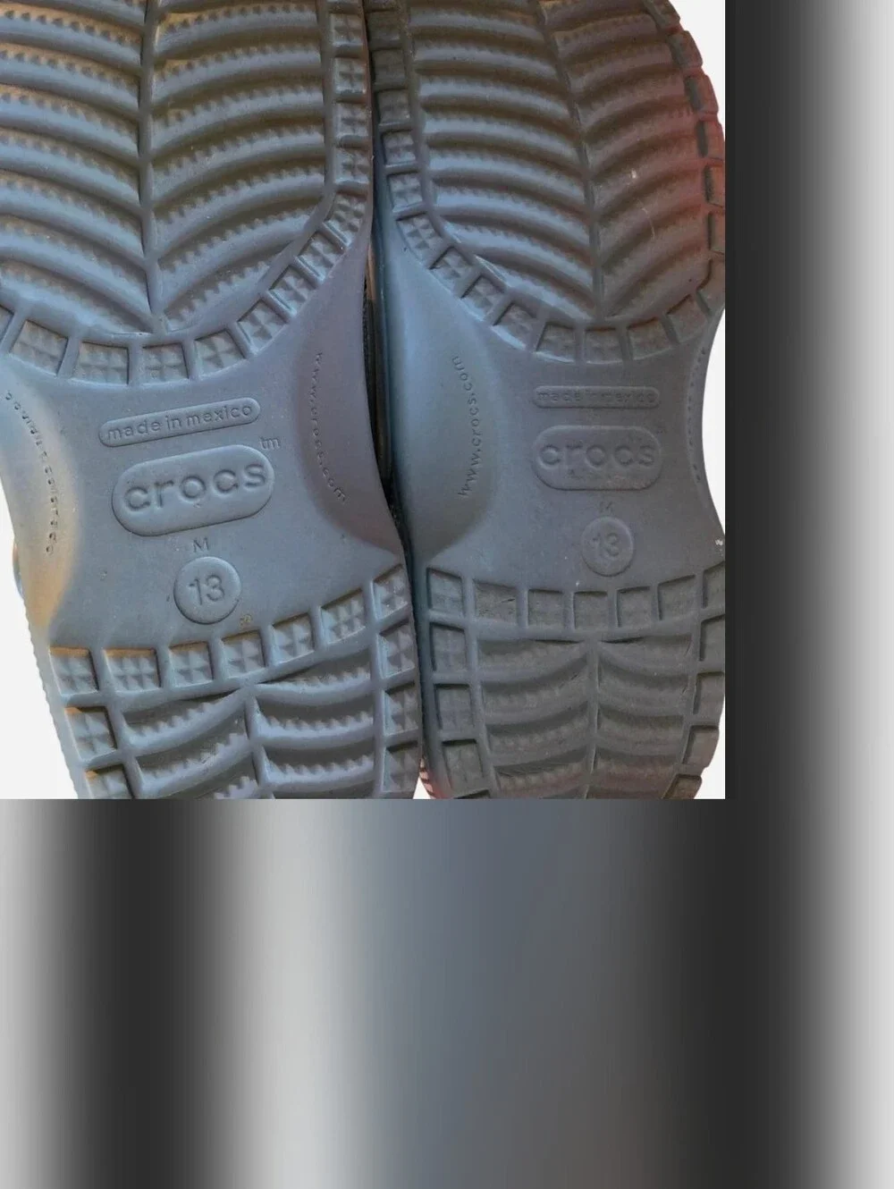 Crocs Men's 13 Grey Clog Sandals Comfort